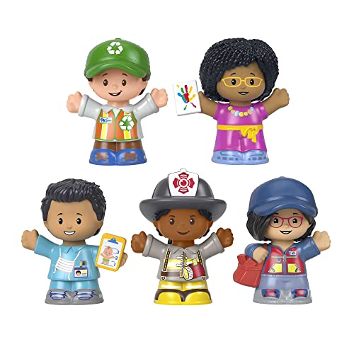 Fisher-Price Little People Community Heroes, figure set featuring 5 character figures for toddlers and preschool kids ages 1+
