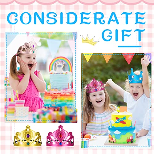 Yaomiao 44 Pcs Foam Crowns Set for Kids Princess Tiaras Crowns Diamond Sticker Making Kits Kids' Family Classroom School Birthday Party Supplies (Cute Style)