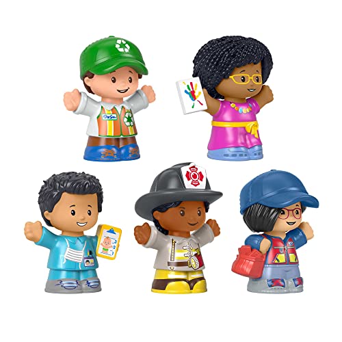 Fisher-Price Little People Community Heroes, figure set featuring 5 character figures for toddlers and preschool kids ages 1+