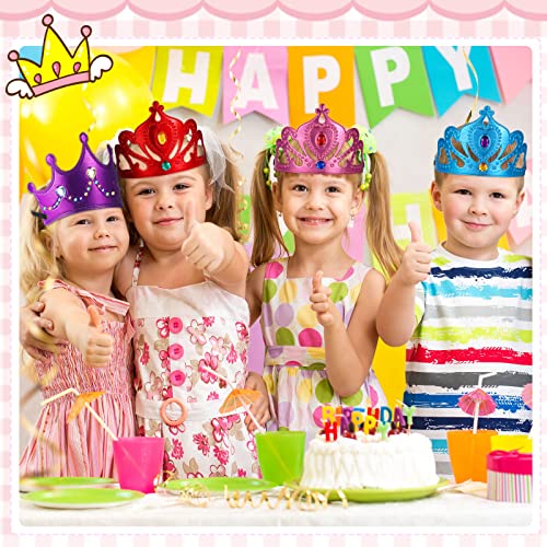Yaomiao 44 Pcs Foam Crowns Set for Kids Princess Tiaras Crowns Diamond Sticker Making Kits Kids' Family Classroom School Birthday Party Supplies (Cute Style)