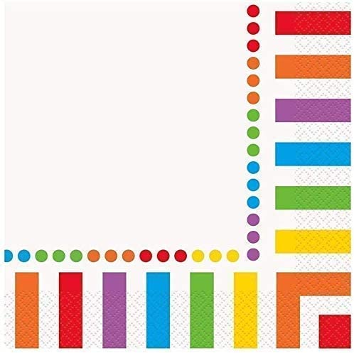 Rainbow Birthday Party Decorations Supplies for kids Birthday Party Rainbow Colour Plates Cups Napkins and Disposable Party Tableware Set-Serves 16 Guests
