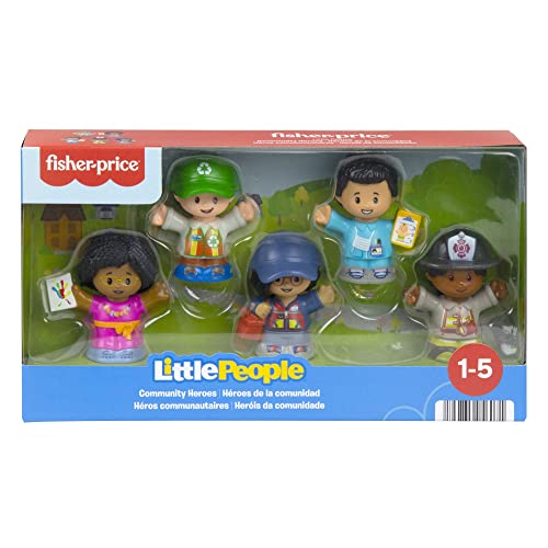Fisher-Price Little People Community Heroes, figure set featuring 5 character figures for toddlers and preschool kids ages 1+