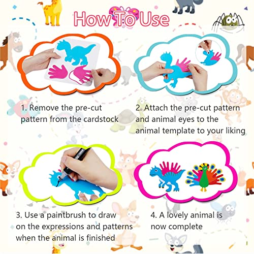 LOOPES Craft Kits for Kids,12Pack Animal Arts and Crafts for Kids DIY Palm Creative Craft Kits Set for 3-12 Year Olds Boys Girls Children Party Supply School Kindergarten Homeschool Birthday Gift