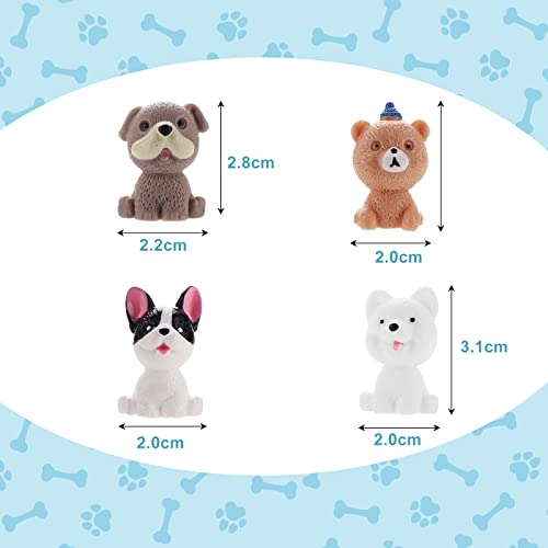 Cobee Dog Figurines Playset, 12 Pieces Realistic Mini Puppy Figures Miniature Dog Animal Toy Set Hand Painted Dog Playset for Cake Topper Birthday Present Party Favor