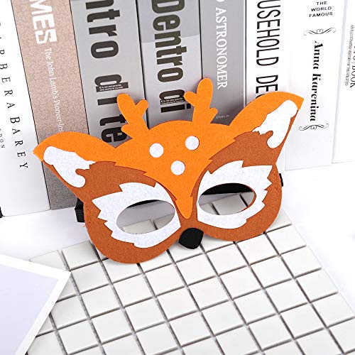 RoterSee 30 Pieces Felt Animal Masks for Kids Jungle Theme Party Favors Supplies