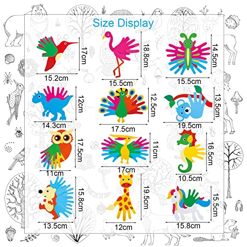 LOOPES Craft Kits for Kids,12Pack Animal Arts and Crafts for Kids DIY Palm Creative Craft Kits Set for 3-12 Year Olds Boys Girls Children Party Supply School Kindergarten Homeschool Birthday Gift