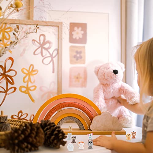 Cobee Dog Figurines Playset, 12 Pieces Realistic Mini Puppy Figures Miniature Dog Animal Toy Set Hand Painted Dog Playset for Cake Topper Birthday Present Party Favor