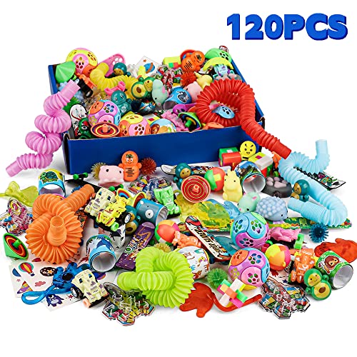 nicknack Kids Party Bag Fillers Unisex, 120PCS Assortment Toys for Boys Girls Classroom Prizes Rewards Goodie Loot Bag Fillers Birthday Party Gift Favours