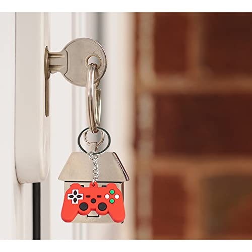 Alviller 12 Pieces Video Game Controller Keychains Mini Game Handle Keyrings Portable Gaming Pendant Charms for Boys Kids Gamer Party Supply Decoration