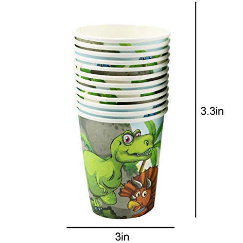 Kompanion Dinosaur Party Set - 102 Piece Party Supplies Kit with Banner, Plates, Cups, Napkins, Tablecloth - Serves 25, Perfect for Kids' Birthday Parties and Themed Celebrations