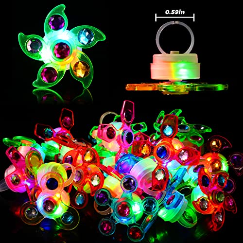 Mikulala Party Bag Fillers for Kids 24 Pack Light Up Rings Back to School Gifts LED Party Favours Glow in The Dark Party Supplies for Kids Birthday Party Prizes