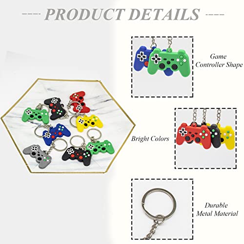 Alviller 12 Pieces Video Game Controller Keychains Mini Game Handle Keyrings Portable Gaming Pendant Charms for Boys Kids Gamer Party Supply Decoration