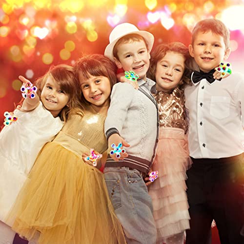 Mikulala Party Bag Fillers for Kids 24 Pack Light Up Rings Back to School Gifts LED Party Favours Glow in The Dark Party Supplies for Kids Birthday Party Prizes