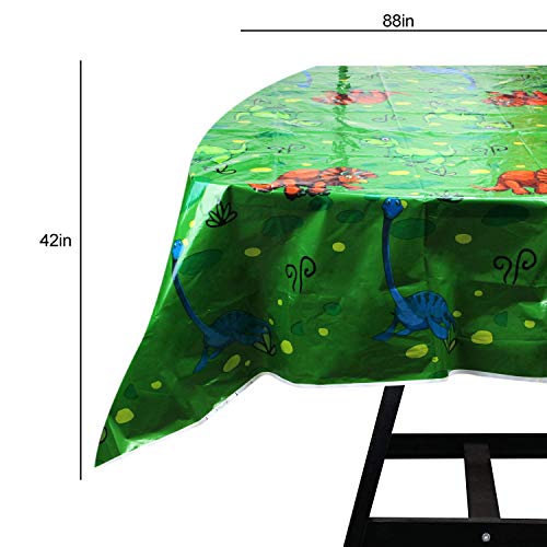 Kompanion Dinosaur Party Set - 102 Piece Party Supplies Kit with Banner, Plates, Cups, Napkins, Tablecloth - Serves 25, Perfect for Kids' Birthday Parties and Themed Celebrations