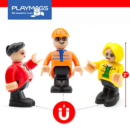 Playmags Magnetic Figures-Community Figures Set of 15 Pieces - Play Magnetic Tiles - STEM Toys Children - Magnetic Tiles Expansion Pack- Compatible w Other Brands