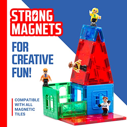 Playmags Magnetic Figures-Community Figures Set of 15 Pieces - Play Magnetic Tiles - STEM Toys Children - Magnetic Tiles Expansion Pack- Compatible w Other Brands
