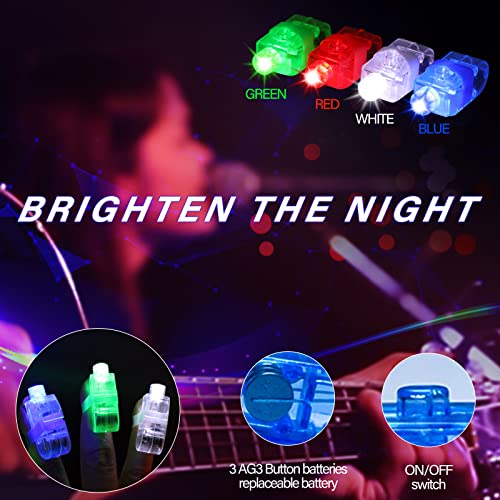 RuiAYI 60pcs LED Light Up Toys Party Favours Glow in the Dark Party Supplies for Kid/Adults Halloween with 40 Finger Lights, 6 Jelly Rings,4 Flashing Glasses, 4 Glow Sticks Bracelets.....