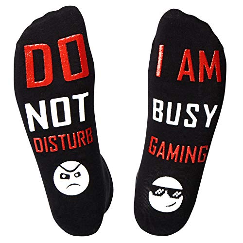 Gamer Gifts, Gaming Novelty Gifts, Funny Socks, Random Stuff for Teens, Kids Gaming Socks, Gift Box Filler (Red DND)