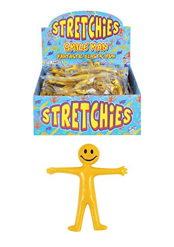 HENBRANDT 10 x Stretchy Smile Men Yellow Stretch Stretchies Kids Party Favour Loot Bag Filler Lucky Dip for Boys and Girls