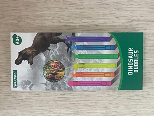 YouCute 20 Packs Mini Bubbles Dinosaur Bubbles With Bubble Wand Bottles Birthday Bubble Solution Blowers For Kids Children Party Supply Summer Outdoor Toys, Assorted (6633)