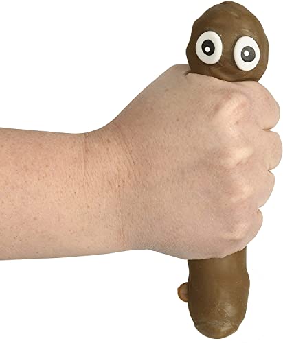 Stretchy Brown Poo Sensory Toy Like The Stretchy Banana But Poop Turd, Funny Novelty Prank, Magical and Squishy Stress Relief Fidget Fiddle Toy, Great for Children with Autism Special Needs ASD ADHD