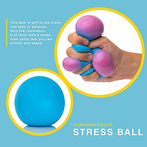 Gifton Color Changing DNA Stress Relief Ball - Novelty Fidget Toy for Anxiety ADHD Physio Therapy - Gift for Kids Adults Men Women Teen - Birthday Present for Girl Boy Christmas Stocking Filler