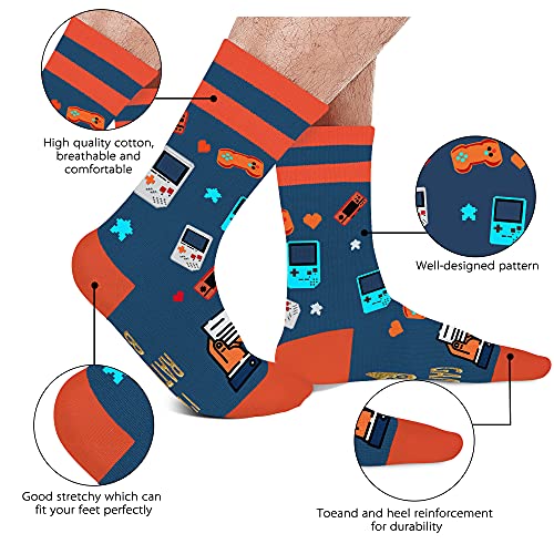 Gaming Gamer Socks for Men Women Teen Boys - I’d Rather Be Gaming Socks Fathers Day Novelty Gifts for Dad Husband Fun Socks -Game Lovers Valentines Crazy Gifts Stocking Fillers