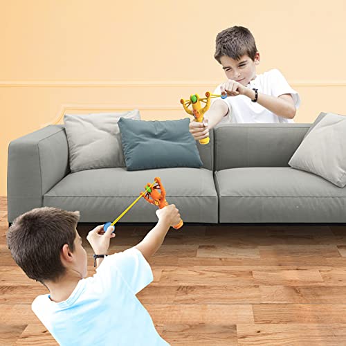 Okima Dinosaur Shooting Toy for Kids, Catapult Game with 10 Soft Foam Balls & 6 Bowling Toys,Novelty Shooting Slingshots Toys for Party, Camping and Outdoor,469-1