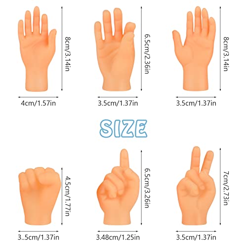 12Pcs Tiny Hands Fingers, Mini Rubber Finger Puppets Fun Novelty Rock-Paper-Scissors Finger Games Toys, Little Finger Hands Toys for Kids Gag Performance Party Favors TikTok Toys