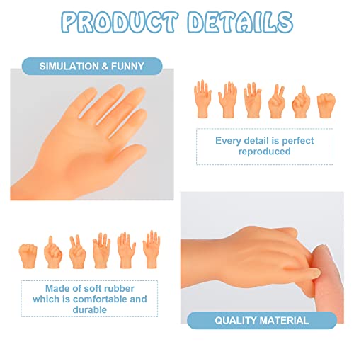 12Pcs Tiny Hands Fingers, Mini Rubber Finger Puppets Fun Novelty Rock-Paper-Scissors Finger Games Toys, Little Finger Hands Toys for Kids Gag Performance Party Favors TikTok Toys