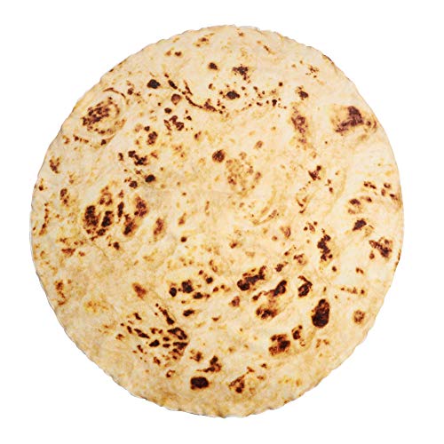 GZGZADMC Burrito Tortilla Blanket, Perfectly Round Novelty Food Wrap Blanket Creative Food Flour Throw, Gifts for Mum, Comfort Wearable Blanket for Bed & Sofa