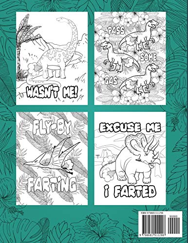 Farting Dinosaur Coloring Book: Silly Coloring Books For Adults And Kids: 1 (Flatulence)