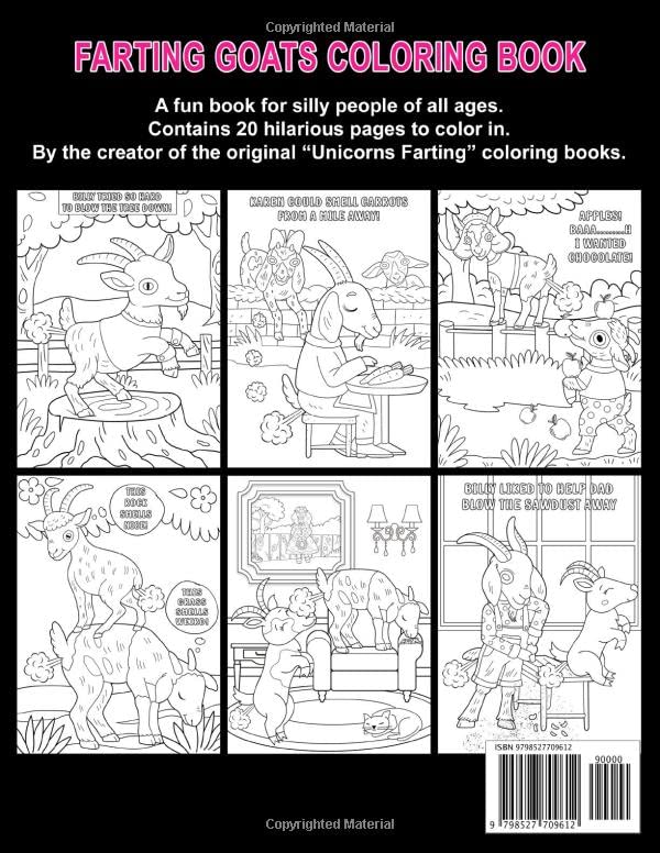 Farting Goats Coloring Book: A Hilarious Adult Coloring Gag Gift for Goat Lovers with a Silly Sense of Humor (The Fartastic Series)