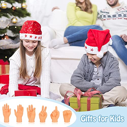 12Pcs Tiny Hands Fingers, Mini Rubber Finger Puppets Fun Novelty Rock-Paper-Scissors Finger Games Toys, Little Finger Hands Toys for Kids Gag Performance Party Favors TikTok Toys