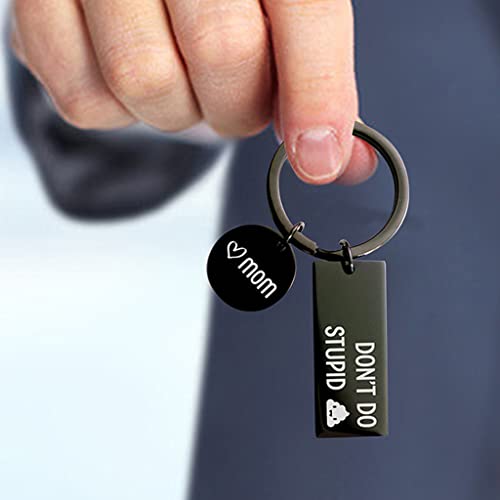 ShiQiao Spl Funny Keyring for Boys Girls Birthday Gifts for Daughter Son Gifts from Mom Mum Don't Do Stupid Keychain