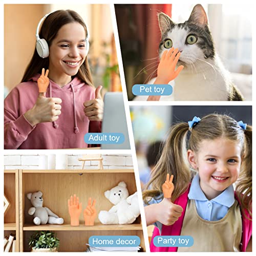 12Pcs Tiny Hands Fingers, Mini Rubber Finger Puppets Fun Novelty Rock-Paper-Scissors Finger Games Toys, Little Finger Hands Toys for Kids Gag Performance Party Favors TikTok Toys