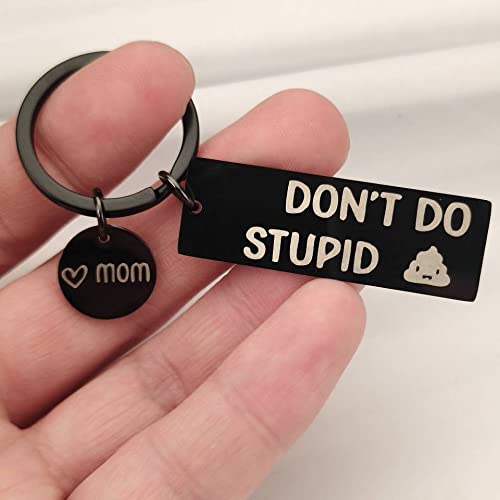 ShiQiao Spl Funny Keyring for Boys Girls Birthday Gifts for Daughter Son Gifts from Mom Mum Don't Do Stupid Keychain