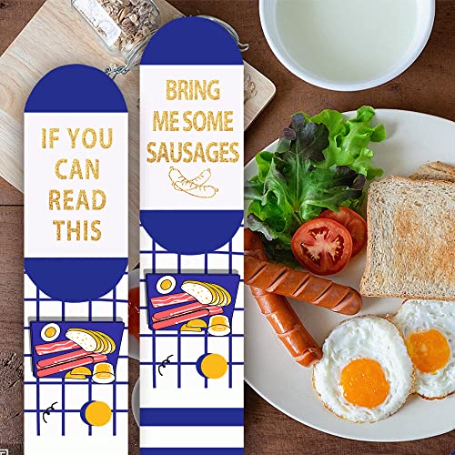 Funny Socks for Men Women Dad MomTeenage Boys-If You Can Read This Bring Me Sausages Lovers Novelty Fun Crew Crazy Funky Cute Cotton Food Socks Fathers Day Valentines Gifts Christmas Stocking Fillers