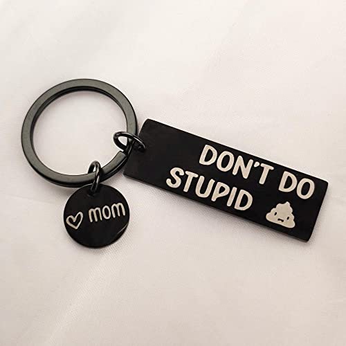 ShiQiao Spl Funny Keyring for Boys Girls Birthday Gifts for Daughter Son Gifts from Mom Mum Don't Do Stupid Keychain