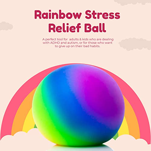 Gifton - Rainbow DNA Stress Relief Ball - Novelty Fidget Toy ADHD Anxiety Physio Therapy - Gift for Kids Adults Men Women Teen - Birthday Present for Girl Boy Christmas Stocking Filler