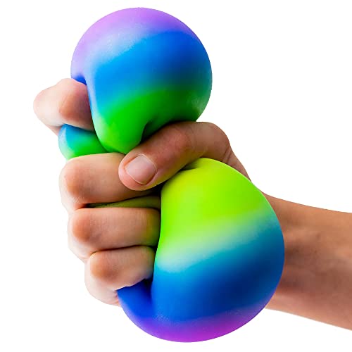 Gifton - Rainbow DNA Stress Relief Ball - Novelty Fidget Toy ADHD Anxiety Physio Therapy - Gift for Kids Adults Men Women Teen - Birthday Present for Girl Boy Christmas Stocking Filler