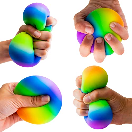 Gifton - Rainbow DNA Stress Relief Ball - Novelty Fidget Toy ADHD Anxiety Physio Therapy - Gift for Kids Adults Men Women Teen - Birthday Present for Girl Boy Christmas Stocking Filler