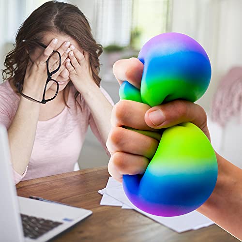 Gifton - Rainbow DNA Stress Relief Ball - Novelty Fidget Toy ADHD Anxiety Physio Therapy - Gift for Kids Adults Men Women Teen - Birthday Present for Girl Boy Christmas Stocking Filler