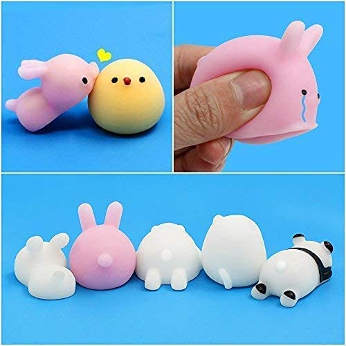 Mini Animal Squishy Pack - 40 Pieces Random Mochi Squishies Party Favor Fidget Toys for Kids - Cute and Soft Squeezable Stress Reliever for Children -party bag toys- party bag fillers for kids