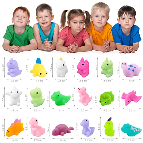Cuotoy 18PCS Mochi Squishy Toys, Mini Kawaii Dinosaur Squishies Soft Fidget Toys Stress Squeeze Toys Party Bags Filler for Boys Girls Birthday Gifts…