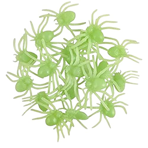 1ABOVE Glow in the Dark Spiders 20pcs Spider Party Pack Halloween Insects Trick or Treat Party Favours Loot Bag Fillers Novelty Gag Gift Scary Pranks Halloween Decorations (1)