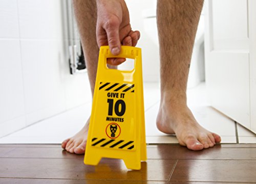 Boxer Gifts Deeply Satisfying Poo in Progress Novelty Toilet Humour Warning Sign | Hilarious Secret Santa Gift for Him, Yellow, 11.8cm x 25cm