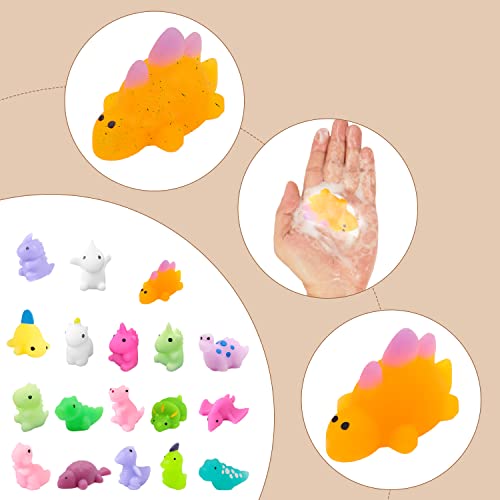 Cuotoy 18PCS Mochi Squishy Toys, Mini Kawaii Dinosaur Squishies Soft Fidget Toys Stress Squeeze Toys Party Bags Filler for Boys Girls Birthday Gifts…