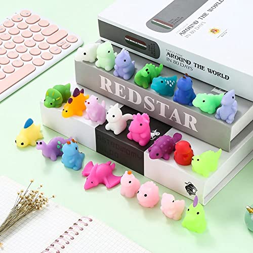 Cuotoy 18PCS Mochi Squishy Toys, Mini Kawaii Dinosaur Squishies Soft Fidget Toys Stress Squeeze Toys Party Bags Filler for Boys Girls Birthday Gifts…