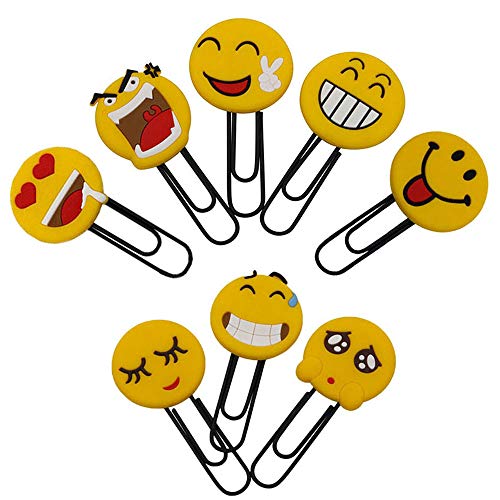 Cute Smiley Bookmarks, Funny Paperclip Bookmark, Novelty Emoticon Book Marker for Kids, Girls, Boys, School Student (Random 20PCS)